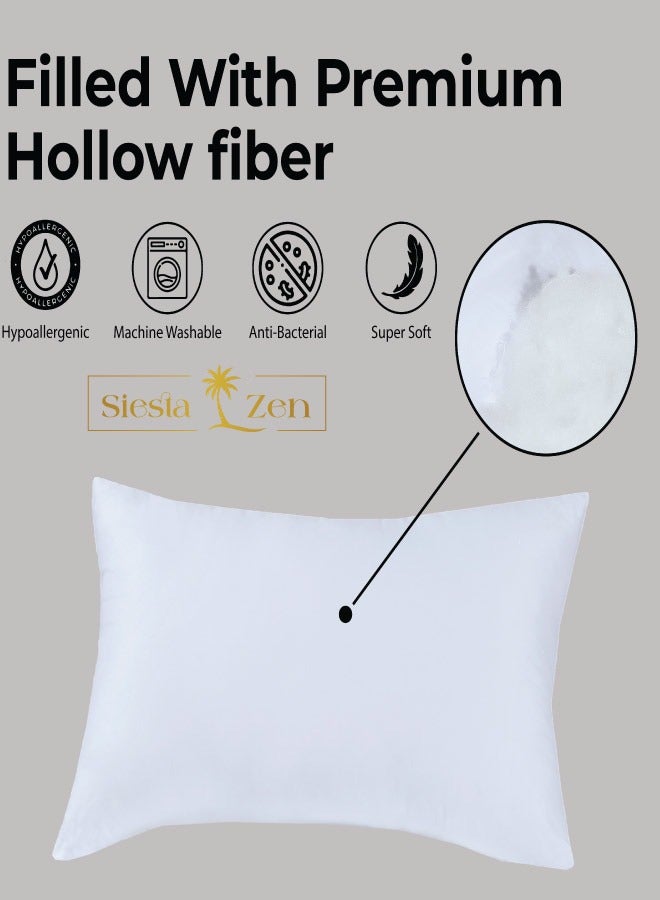 Siesta Zen Hotel Quality Pair of Standard Hollow-fiber Filled Pillow, Breathable, Hyperallergenic, Plush Hotel-Style Down Alternative, Medium-Firm Support, Quick bounce back - Image 5