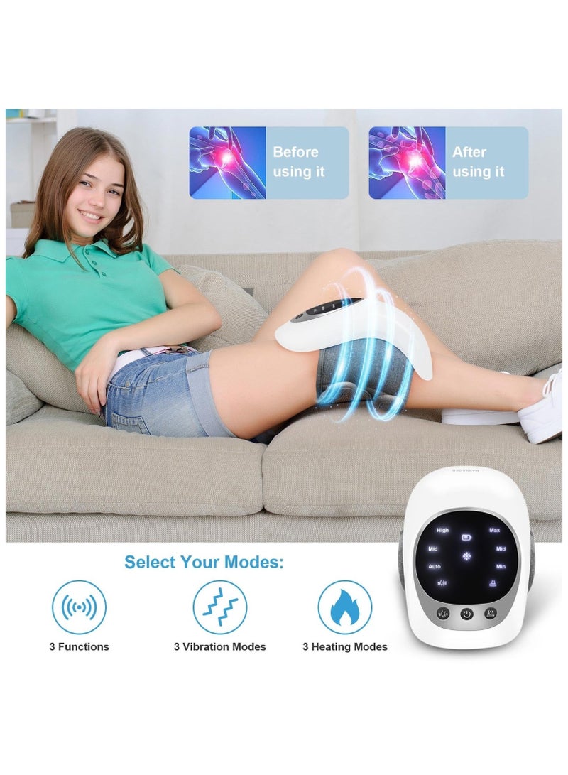 Knee Massager, Cordless Knee Massager with Multi-Function Screen, Physical Heating and Vibration Function, Best Gift for A Comforting Massage 2000Mah - Image 4