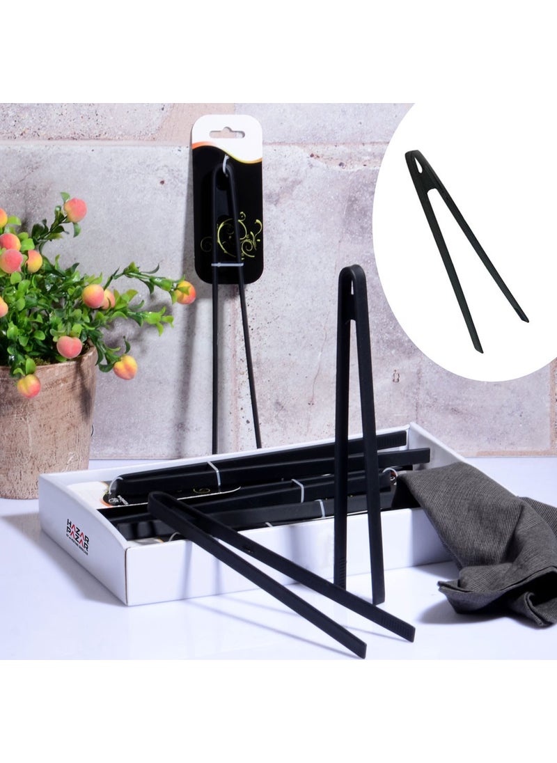 Hazarpazar Hazar Pazar Tongs with Silicone Handle - Black  - Image 1