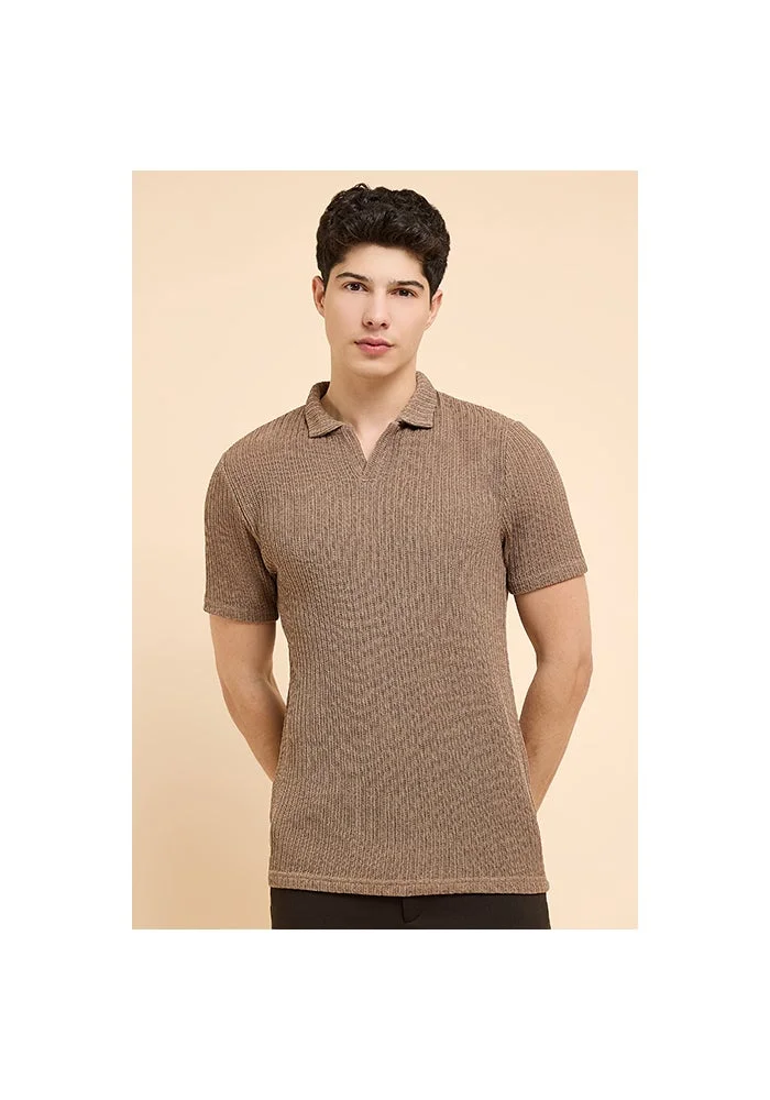 أر أند بي Knitted Polo T-Shirt with Short Sleeves