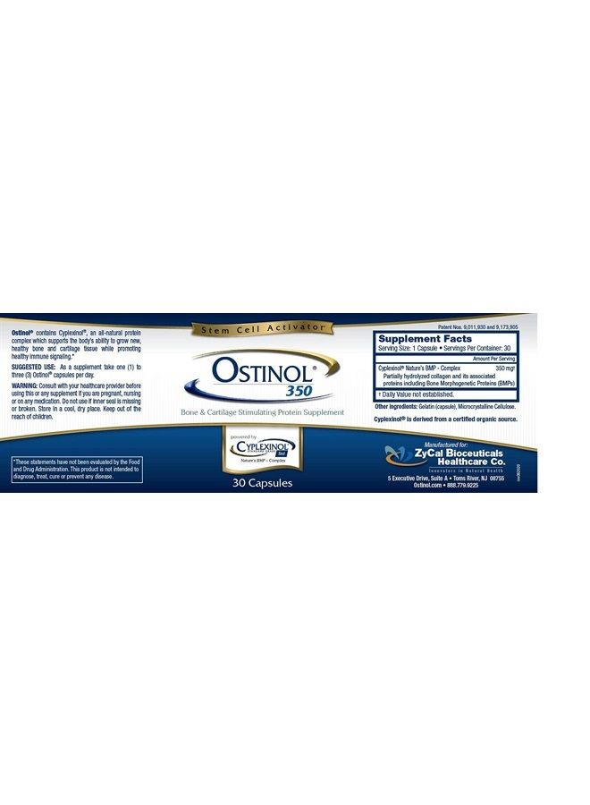 Zycal Ostinol Standard 350mg - Bone & Joint Supplement | Stem Cell Activation Certified | Bio Active Protein Complex for Moderate Bone Loss & Moderate Joint Disfunction - 30 Capsules - Image 5