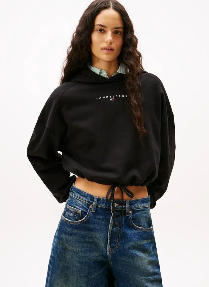Logo Crop Pullover Hoodie