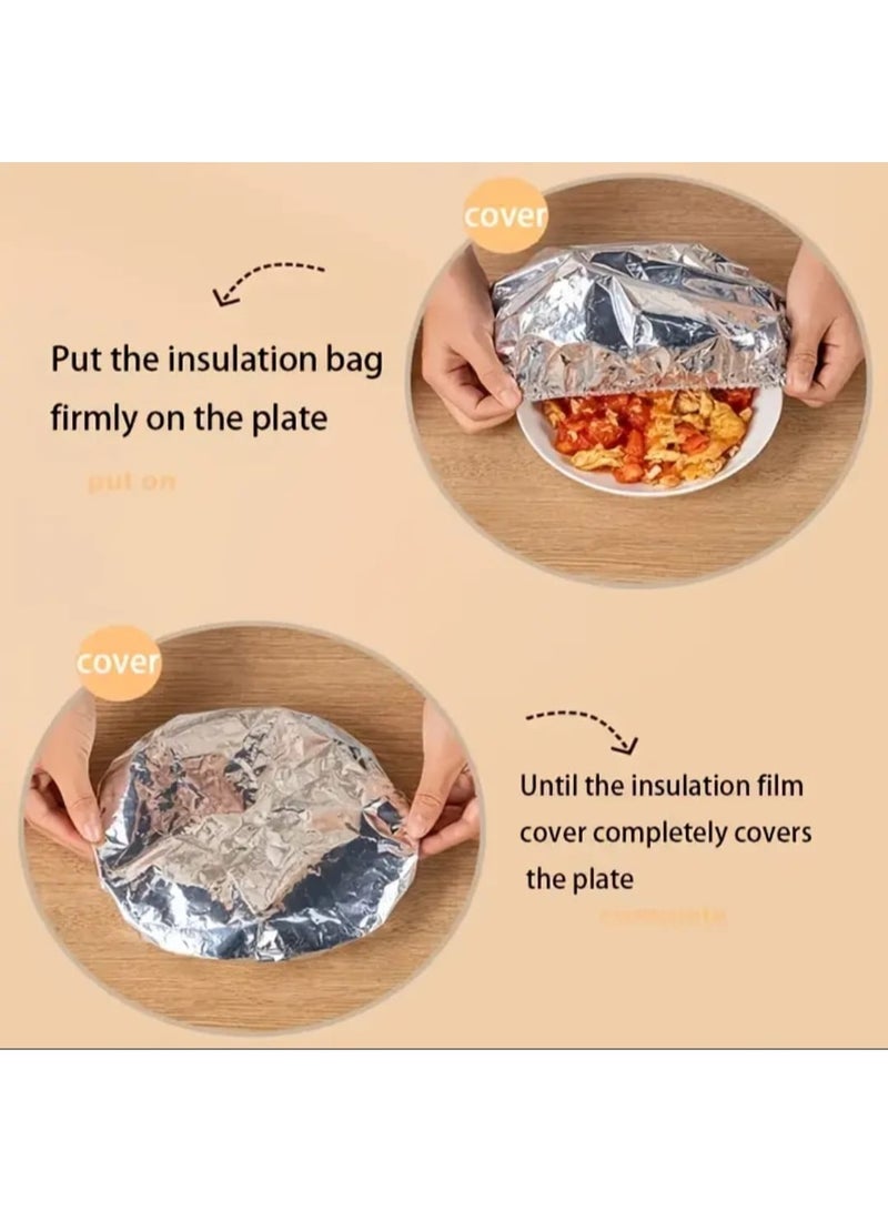 LDQ 30 PCS Food-Grade Reusable Aluminum Foil Covers-Heat Resistant Airtight Kitchen & Dining Covers for Bowl, Plates, Dishes, Keep Food Warm, Fresh & Dust Proof - Image 5