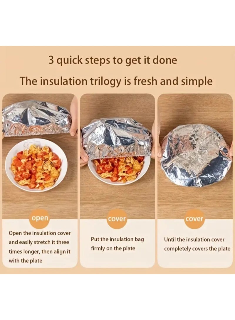 LDQ 30 PCS Food-Grade Reusable Aluminum Foil Covers-Heat Resistant Airtight Kitchen & Dining Covers for Bowl, Plates, Dishes, Keep Food Warm, Fresh & Dust Proof - Image 4