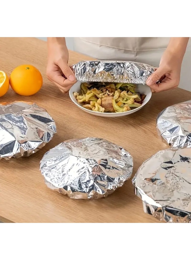 LDQ 30 PCS Food-Grade Reusable Aluminum Foil Covers-Heat Resistant Airtight Kitchen & Dining Covers for Bowl, Plates, Dishes, Keep Food Warm, Fresh & Dust Proof - Image 1