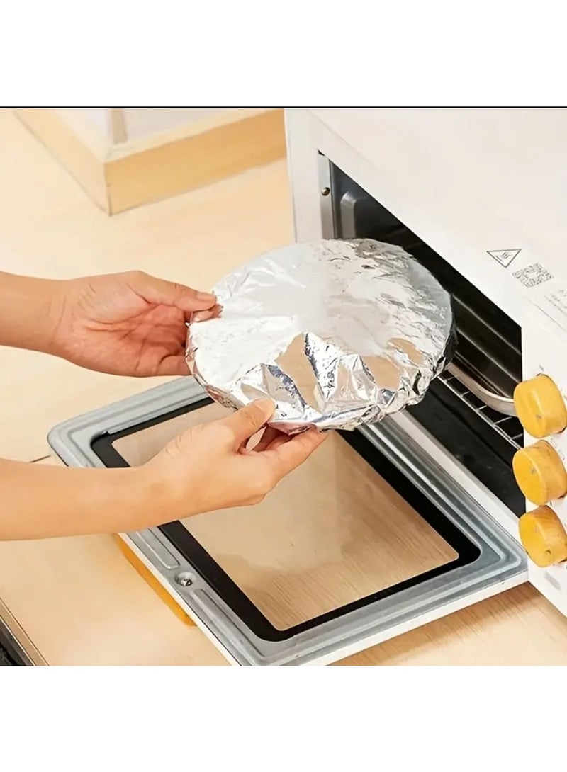 LDQ 30 PCS Food-Grade Reusable Aluminum Foil Covers-Heat Resistant Airtight Kitchen & Dining Covers for Bowl, Plates, Dishes, Keep Food Warm, Fresh & Dust Proof - Image 3