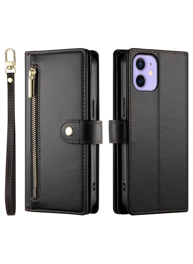 Zaboon Case For iPhone 12 mini Nine Card-slot Zipper Wallet Bag Leather Phone Case - Image 2