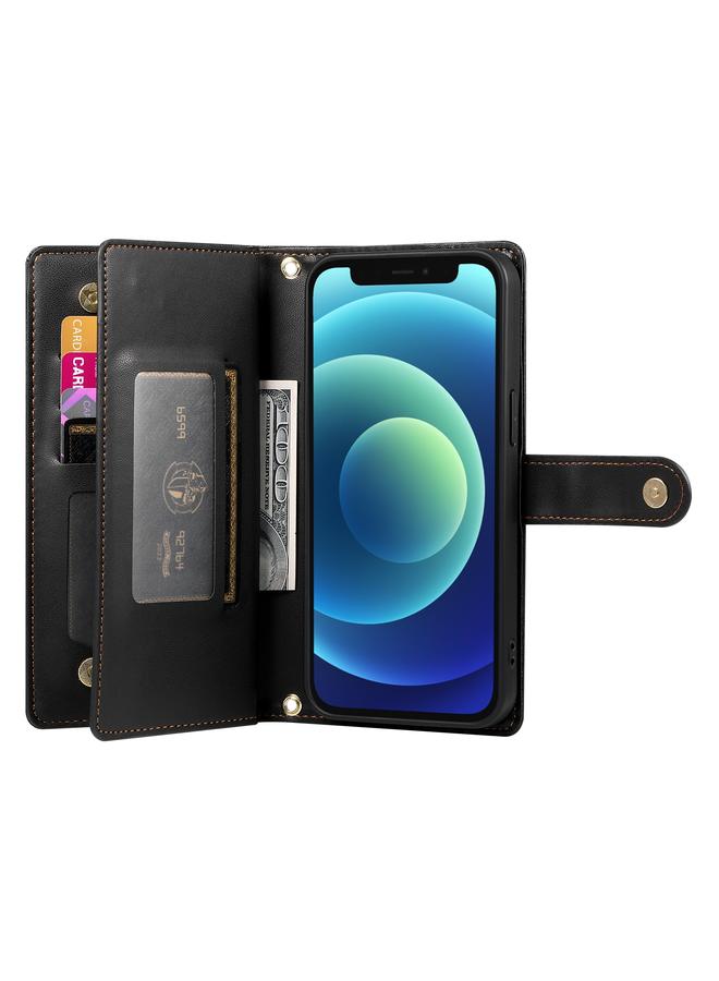 Zaboon Case For iPhone 12 mini Nine Card-slot Zipper Wallet Bag Leather Phone Case - Image 3