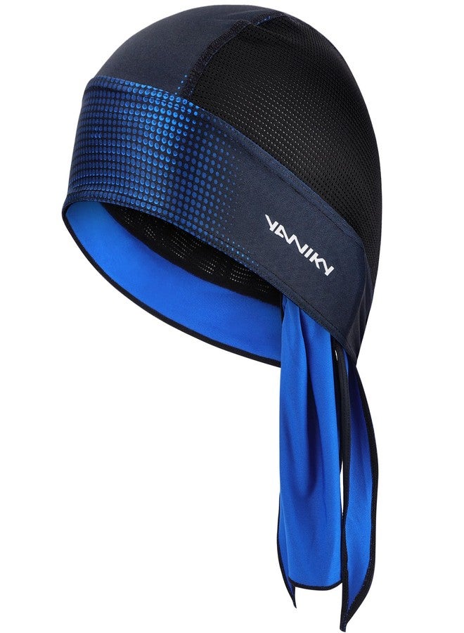 YANIKY Bandanas Skull Caps for Men, Women Skull Cap Helmet Liner Cycling Hat Durags Motorcycle Bandana Sweat Wicking Do Rag, Blue, One size - Image 1