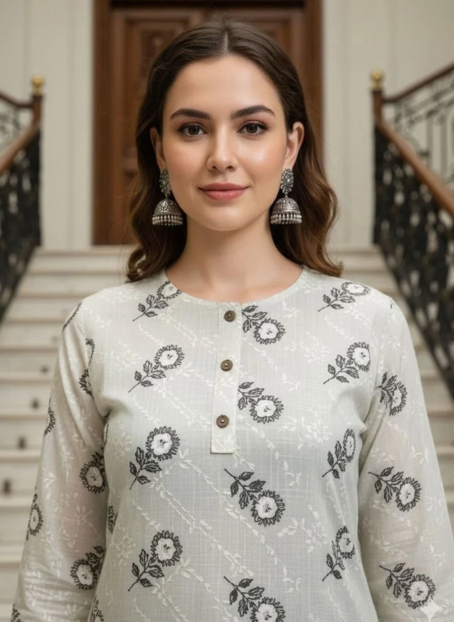 Saka Designs Floral Printed Knee Length Kurta