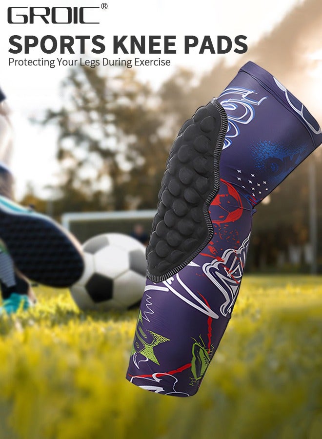GROIC Knee Pads for Kids,Basketball Baseball Knee Brace Knee Support, Collision Avoidance Kneepad Compression Knee Sleeve for Volleyball,Long Leg Sleeves Sports Gear  - Image 4