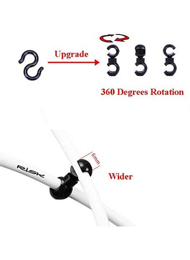 RISK Universal Bicycle Brake & Shift Derailleur Cable (Housing & Cables) Complete Set With Aluminum End Caps S Hook Crimps For Mountain Road Mtb Bike Replacement (Black)  - Image 3