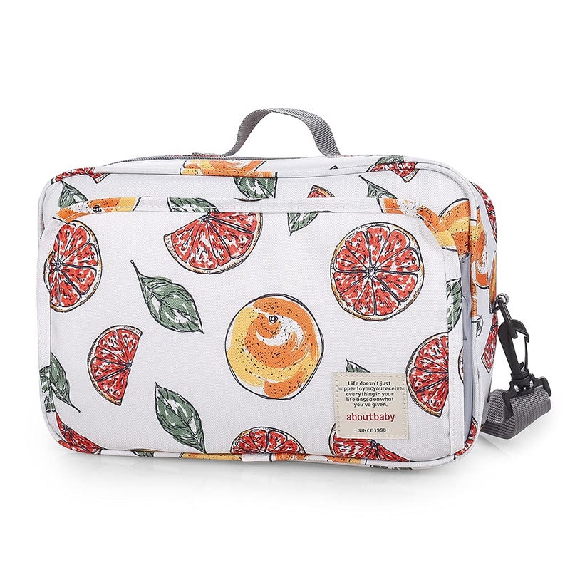 MOMIGO MOMIGO Baby Diaper Caddy Bag Diaper Caddy Tote Baby Stroller Bag Nursery Storage Bin for Diapers Wipes Toys Mini Diaper Bag for Outdoor Grapefruit 