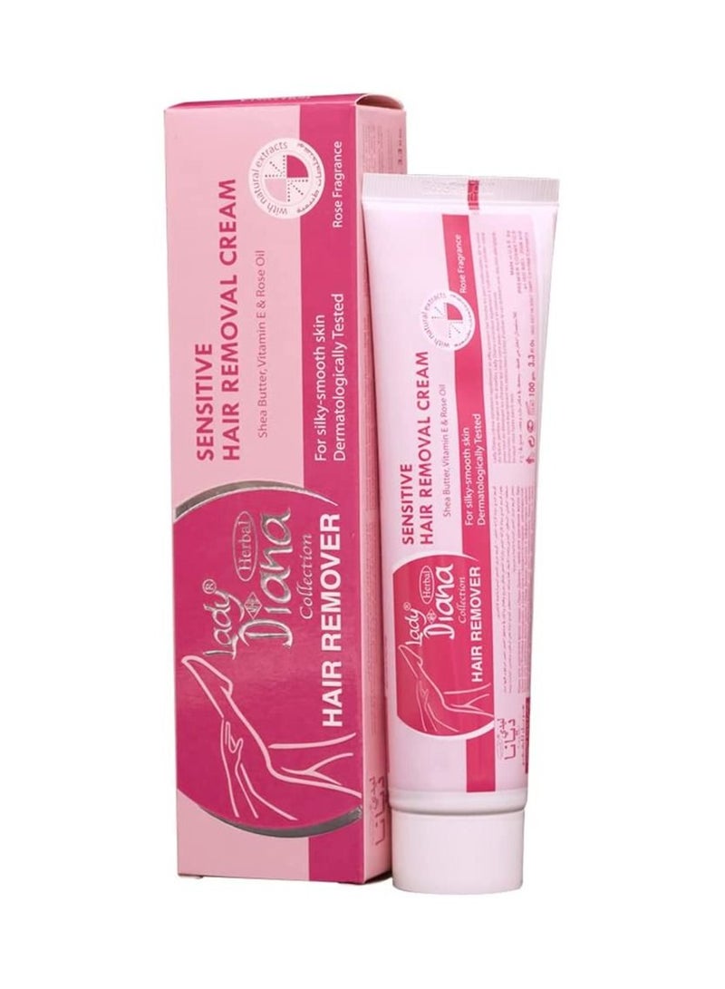 Lady Diana Vitamin E & Rose Oil Hair Removal Cream 100g | Smooth & Gentle Formula | Softens Skin | Quick & Painless Hair Removal - Image 1