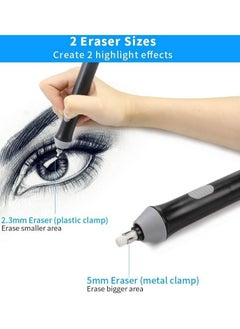 SYOSI Electric Eraser, Battery Operated Eraser Kit with 22pcs Additional Replaceable Rubbers for Artists, Automatic Portable Pencil Eraser for Sketching Pencils/Drafting/Drawing/Graphite Pencils  - Image 3