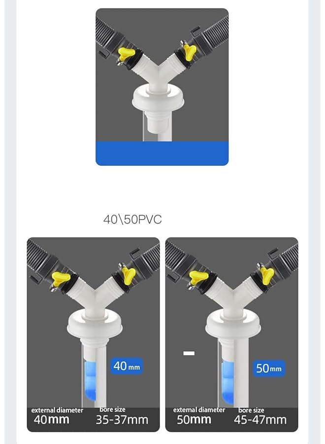 إيروريكس موصل مخرج مزدوج للغسالات، وصلة تصريف أرضية ثلاثية الاتجاهات، وصلة تصريف الغسالة ثلاثية الاتجاهات، مخرج مياه مزدوج، ثنائي الاستخدام، ثلاثي الاتجاهات، اثنان في واحد، ثلاثي الشعب - Image 4