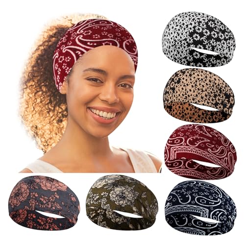 RITOPER Boho Headbands for Women Non Slip, Buttery Soft 3.9" Wide Fashion Headbands Yoga Workout Head Bands African Hair Bands, Wear for Party, Working Out, Travel, Running,Wigs - Image 1