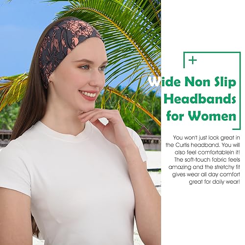 RITOPER Boho Headbands for Women Non Slip, Buttery Soft 3.9" Wide Fashion Headbands Yoga Workout Head Bands African Hair Bands, Wear for Party, Working Out, Travel, Running,Wigs - Image 2