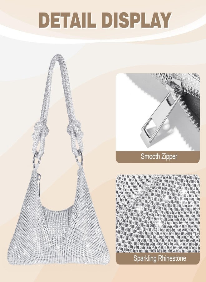 lovyoCoCo Clutch Purse for Women,Sparkly Rhinestone Evening Bag Wedding & Party Accessories,Handbag Fits Phone,Wallet & Lipstick (Silver Rhinestone) - Image 5