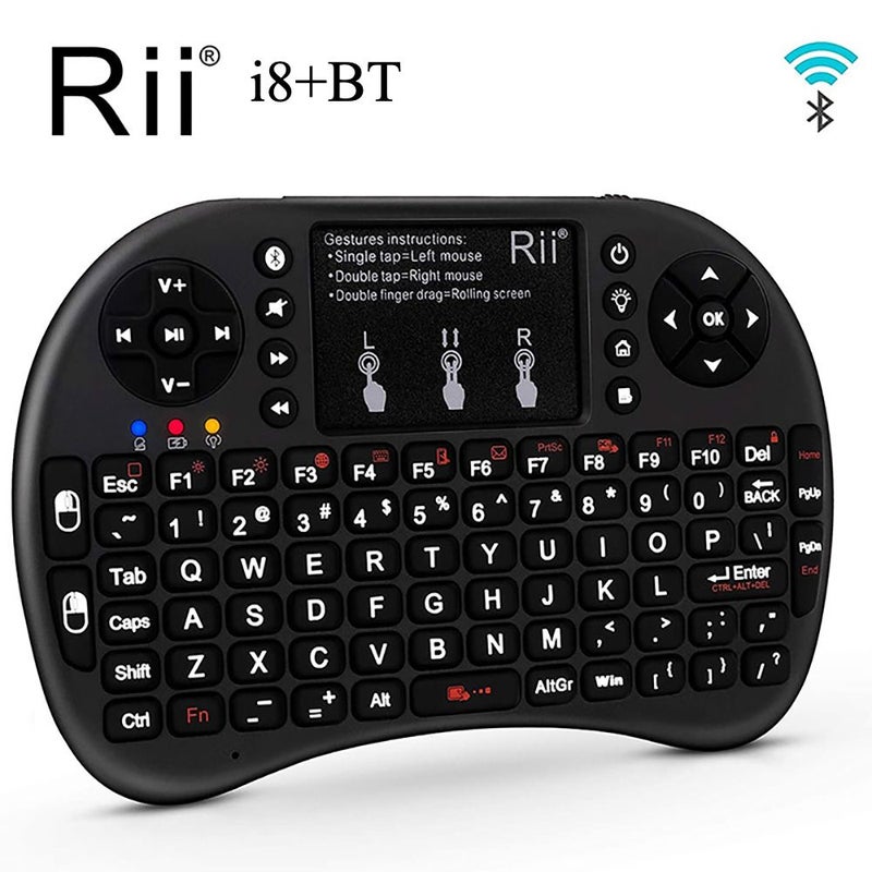 ار اي اي لوحة مفاتيح Rii i8+BT - أسود - Image 1