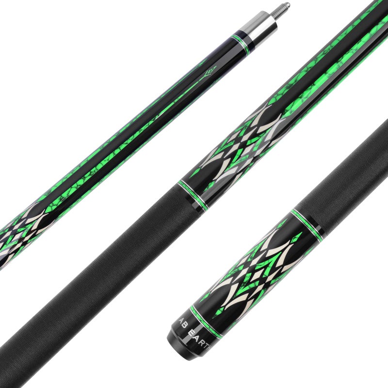AB Earth 58 Pool Cue Stick Canadian Maple 13mm Tip Billiard Cue with Irish Linen Wrap 21oz Green - Image 2