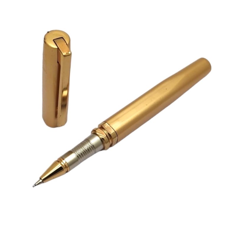 auteur Cruize Golden Matt Finish Roller Ball Pen - Brass Metal Construction with 24 ct Gold-Plated Trims - Elegant Executive Pen for Smooth Writing - Gift Box Included - Image 2