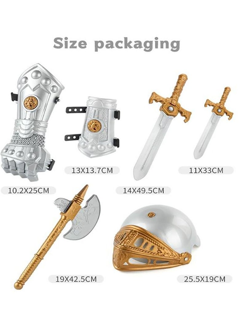 YelaJoy 10-Piece Knight Costume for Kids with Sword, Vest, Helmet, and Shield, Costume for Boys and Girls - Image 3