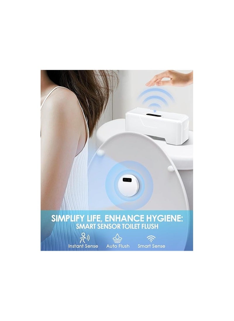 SYOSI - Automatic Toilet Flusher, Upgraded Touchless Toilet Flush Kit, Toilet Flusher Replacement Kit, for Most Homes and Public Toilets with Infrared Sensor, Rechargeable USB Charging and IPX6 Waterproof - Image 1