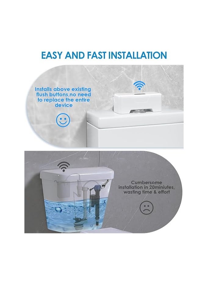 SYOSI - Automatic Toilet Flusher, Upgraded Touchless Toilet Flush Kit, Toilet Flusher Replacement Kit, for Most Homes and Public Toilets with Infrared Sensor, Rechargeable USB Charging and IPX6 Waterproof - Image 1