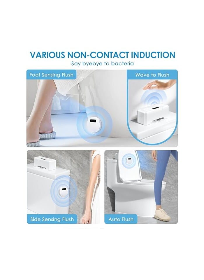 SYOSI - Automatic Toilet Flusher, Upgraded Touchless Toilet Flush Kit, Toilet Flusher Replacement Kit, for Most Homes and Public Toilets with Infrared Sensor, Rechargeable USB Charging and IPX6 Waterproof - Image 1