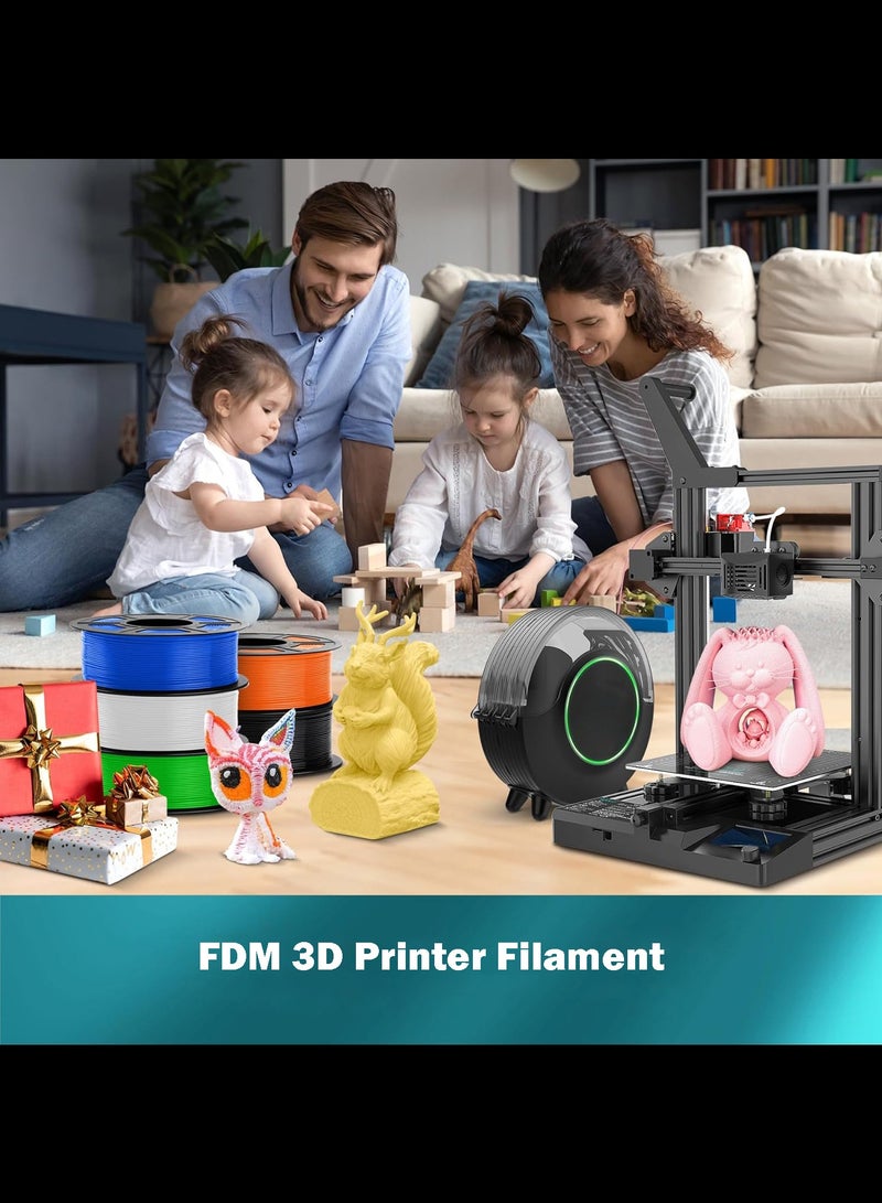 PLA 3D Printer Filament, Neatly Wound PLA 3D Printing Filament 1.75mm, Dimensional Accuracy +/- 0.02 mm, Fit Most FDM 3D Printers, 1kg Spool, PLA Black  - Image 2