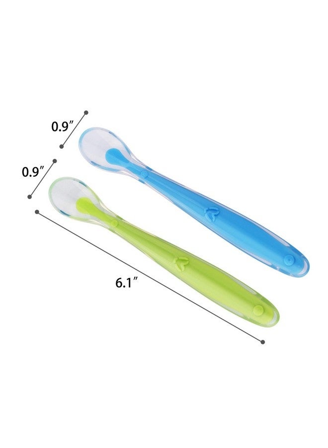 Beauenty 4 Pack Baby Spoons BPA Free Soft Tip Silicone Feeding Spoons with Travel Case for Toddlers - Image 4