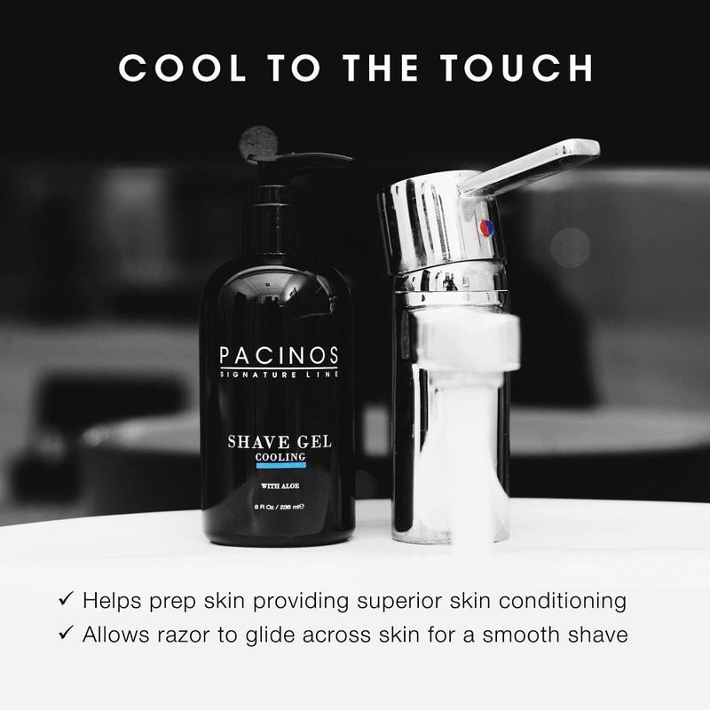 Pacinos Shave Gel - Cooling Gel with Aloe Vera - Moisturizing Mens Shaving Gel - 8 Fl. Oz - Image 3