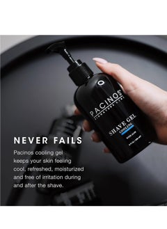 Pacinos Pacinos Shave Gel - Clear Cooling Gel with Aloe Vera, Prevents Skin Irritation & Moisturizes, All Hair Types, 8 fl. oz.  - Image 4