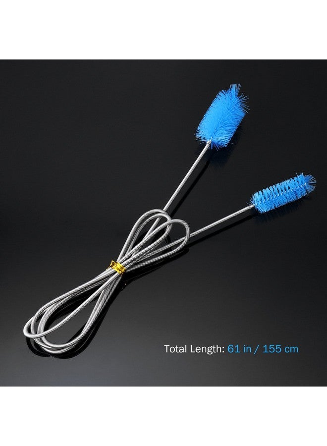 UEETEK Stainless Flexible Cleaning Brush Double Ended Canister Filter Tube Hose Pipe Clean For Fish Tank Aquarium (Sky Blue) - Image 4