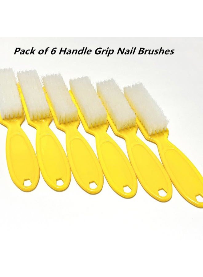 SQULIGT 6Pcs Nail Brush for Cleaning Fingernails, Handle Grip Cleaning Brush for Nail and Toenail, Nail Dust Brush Manicure Pedicure Tools Scrubbing Brush Women Men Home Salon(Yellow) - Image 5
