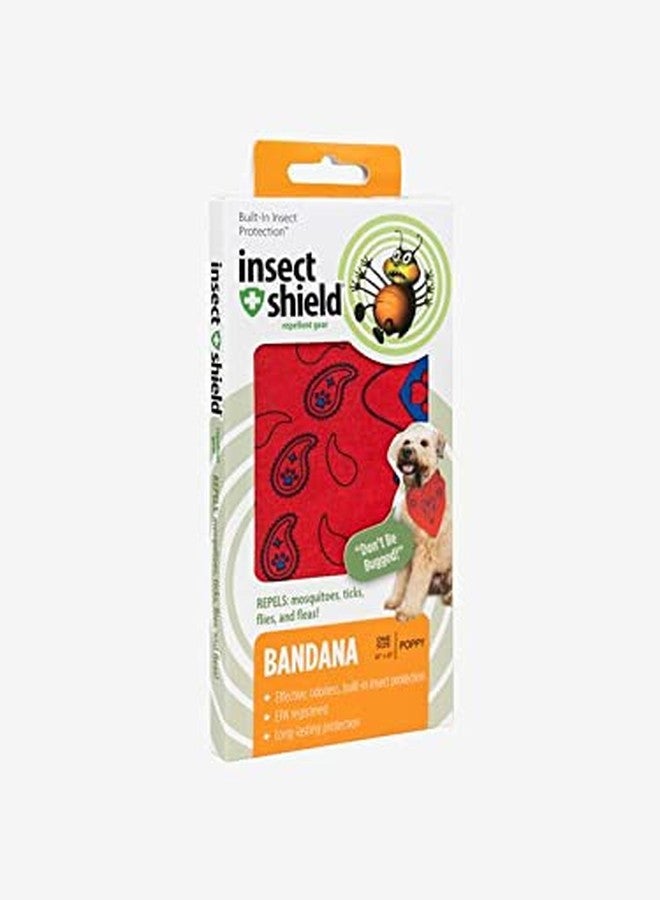 Insect Shield Insect Repellant Dog Bandana for Protecting Dogs from Fleas, Ticks, and Mosquitoes, Paisley, Red - Image 3