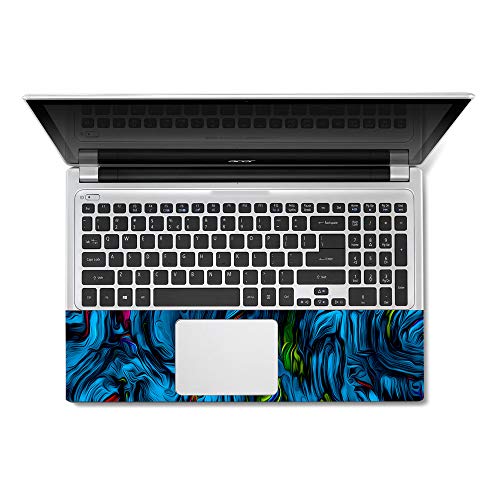 FineArts Full Panel Laptop Skins Upto 15.6 inch - No Residue, Bubble Free - Removable HD Quality Printed Vinyl/Sticker/Cover Compatible For Dell-Lenovo-Acer-HP - Abstract Blue Design, Multicolour - Image 2