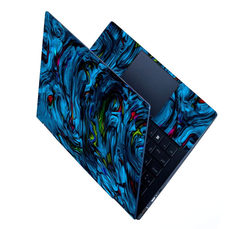 FineArts Full Panel Laptop Skins Upto 15.6 inch - No Residue, Bubble Free - Removable HD Quality Printed Vinyl/Sticker/Cover Compatible For Dell-Lenovo-Acer-HP - Abstract Blue Design, Multicolour - Image 5