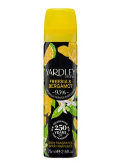 Yardley Freesia & Bergamot Perfumed Deodorant 75ml Spray  - Image 1