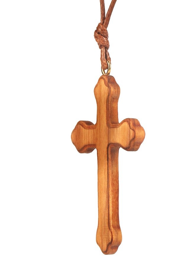 wellhouse Wood Olive Cross Necklace Christian Faith Pendant Gift for Women & Men - Image 1