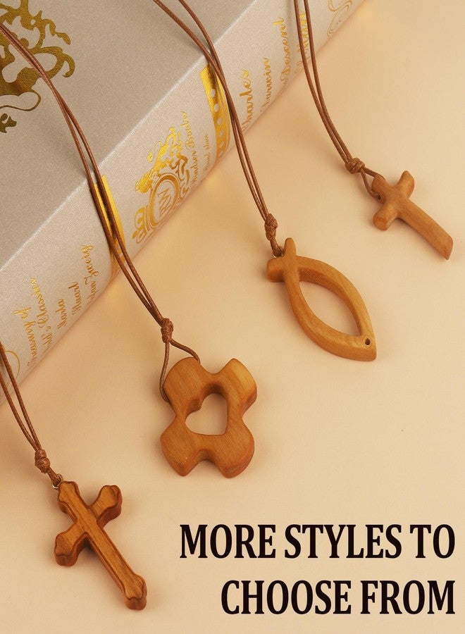 wellhouse Wood Olive Cross Necklace Christian Faith Pendant Gift for Women & Men - Image 5