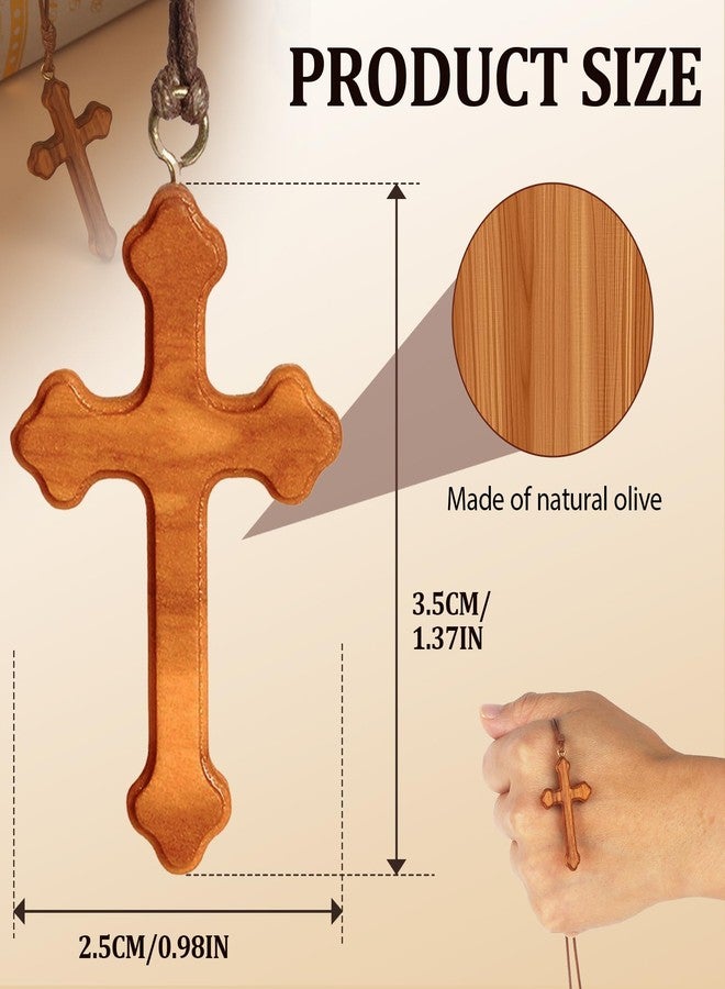 wellhouse Wood Olive Cross Necklace Christian Faith Pendant Gift for Women & Men - Image 2