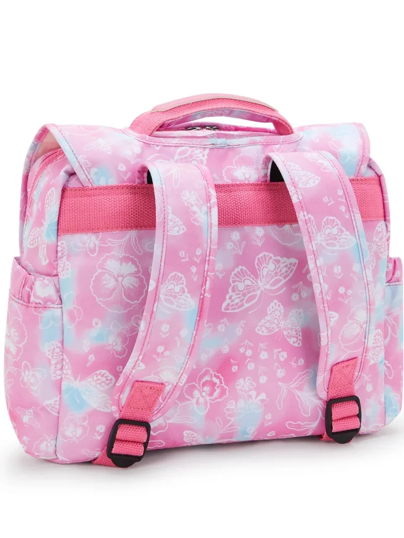 كيبلينغ حقيبة مدرسية صغيرة بحزام قابل للتعديل للبنات - جاردن كلاودز كودي إس