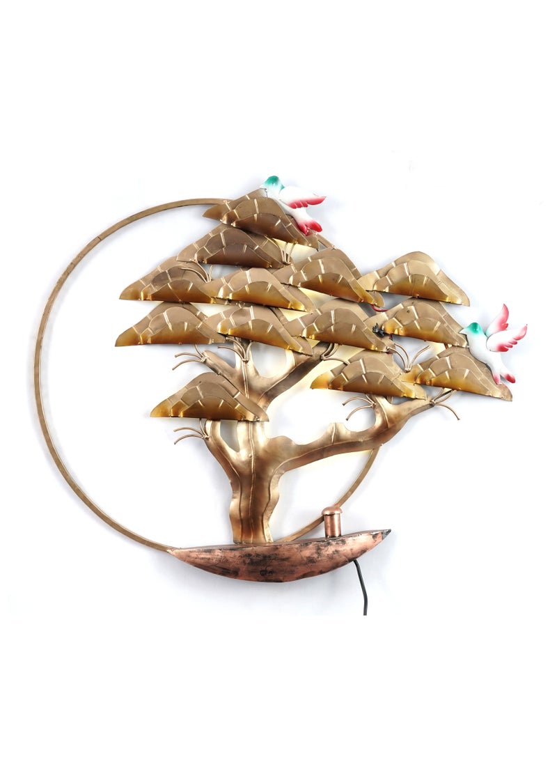 Ghori home Golden Iron Tree Art Wall Decor - Image 1