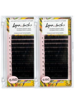 Lyon lash Eyelash Tray (0.15 Mixed Tray C Curl D Curl) Eyelash Extension Practice Kit Supplies For Beginner  - Image 1