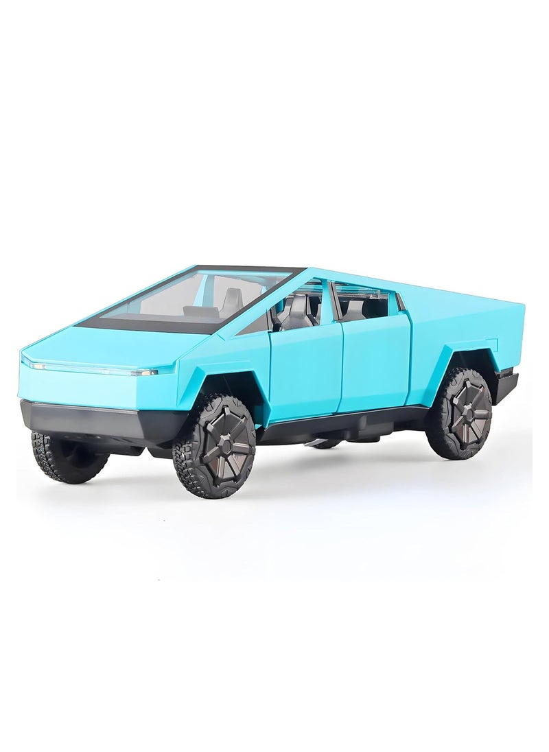 ENMAC 1:24 Alloy Collectible Big  Cybertruck Car Model Toy, Diecast Zinc Alloy  Cybertruck Pull Back Collectible Toy Car, Sound and Light Pull Back Model Car for Kids Boy  - Image 1