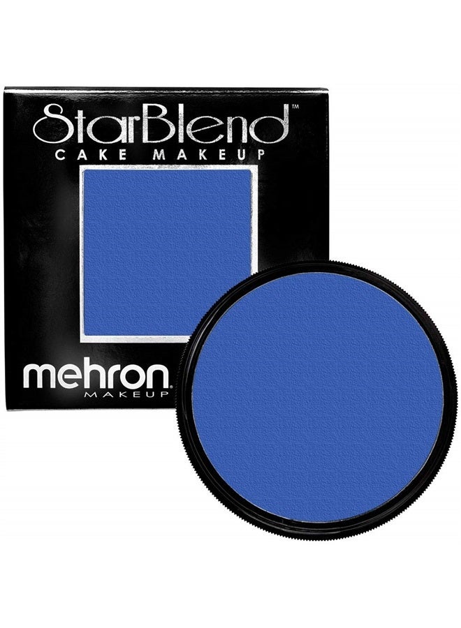 mehron Makeup StarBlend Cake Makeup | Wet/Dry Pressed Powder Face Makeup | Powder Foundation | Blue Face Paint & Body Paint 2 oz (56g) - Image 1
