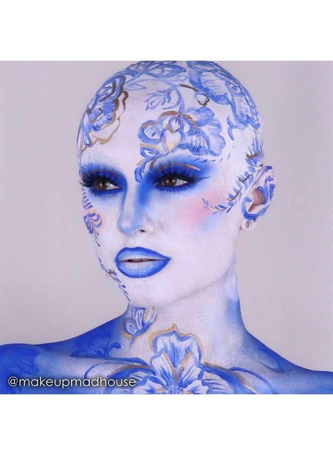 mehron Makeup StarBlend Cake Makeup | Wet/Dry Pressed Powder Face Makeup | Powder Foundation | Blue Face Paint & Body Paint 2 oz (56g) - Image 3