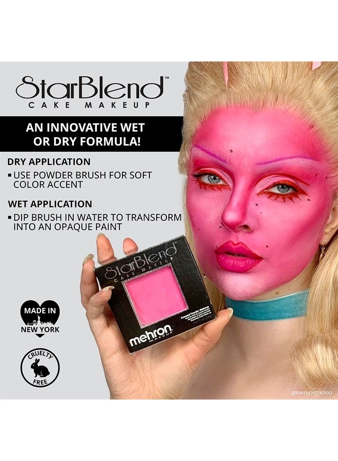 mehron Makeup StarBlend Cake Makeup | Wet/Dry Pressed Powder Face Makeup | Powder Foundation | Blue Face Paint & Body Paint 2 oz (56g) - Image 2